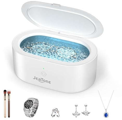Limpiador Ultrasónico, JeaTone Limpiador Ultrasónico para gafas 600ml 46KHz, Limpieza Profesional para prótesis Dentales, Retenedores, Alineadores y Artículos para el hogar Como gafas, Joyas, Relojes