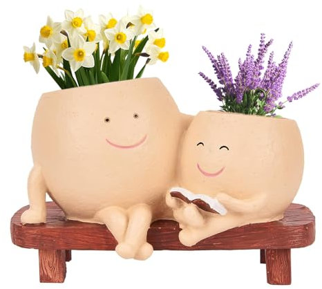 YANGUN Swing Face Planter Pot, Cute Plant Pot (Classic)