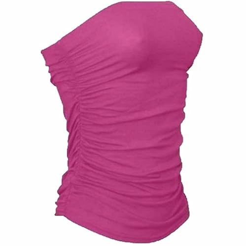 Beach Stone® Ladies Ruched Bandeau Boob Tube Vest Crop Bra Top Womens Boobtube Bandeau Strapless Top Ladies Boobtube Top