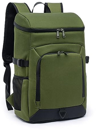 Laripwit Mochila refrigeradora grande de 32 l, bolsa isotérmica aislada, mochila térmica ligera con compartimento de refrigeración para viajes, camping, almuerzo, playa, verde