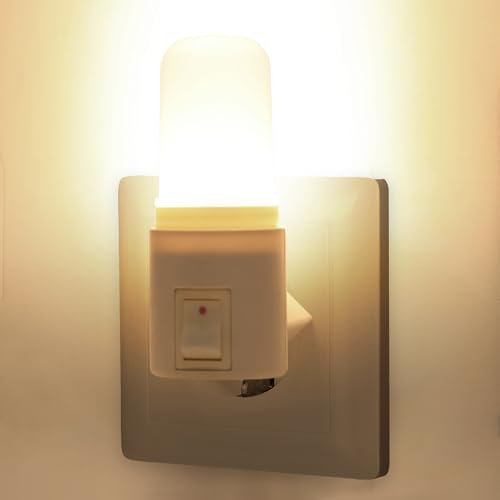 Annmore Luce Notturna LED da Presa, Luci Notte per Corridoio, Cameretta dei Bambini, Neonati, 1W, 3000K Bianco Caldo, con Interruttore (Rétro, 1)