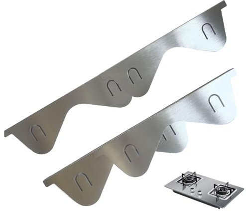 Backofen Rissschutz Thekenfüller Einziehbare Schlitzabdeckung Edelstahlleiste Auslaufschutz Kantenschutz Hitzebeständiges Design 2er Set Ideal für Küchentheken
