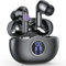 Cuffie Bluetooth, Auricolari Bluetooth 5.3 con Stereo HiFi, 50 Ore di Riproduzione LED Display Cuffiette con Microfono a Cancellazione di rumore con IP7 Impermeabili Auricolari per Sport, Nero