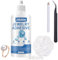 AllisWay Colla per Strass Su Tessuti, Colla per Gioielli, colla per Bigiotteria 100ml, Include Pinzette, Perle, Trasparente Dopo L'asciugatura, Resistente e Resistente