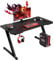 Homall Gaming Desk 100 x 60 cm PC Computer Desk Z Shaped Computer Table PC Gaming Table Gamer Desk for Home Office,Desk with Headphone Hook, Black