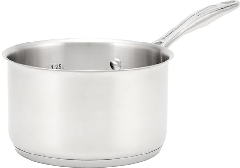 Stellar Profile 16cm Saucepan – 1.25L Stainless Steel 18/10 Cooking Pan, Induction Suitable, Dishwasher Safe