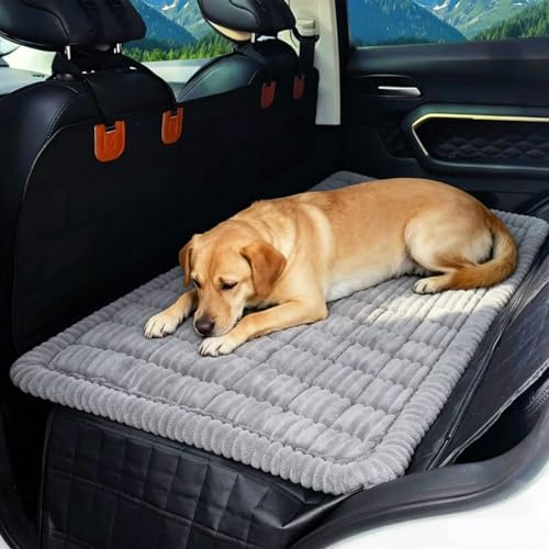 YuLiMirich Hundematte Auto Rückbank, Weich Rückbank Hund, Hundeschutz Auto Rückban Große Hunde, Hundesitz Auto Rückban, Hundematte rutschfest, Kratzfest und Komfortabel, Leicht zu Reinigen