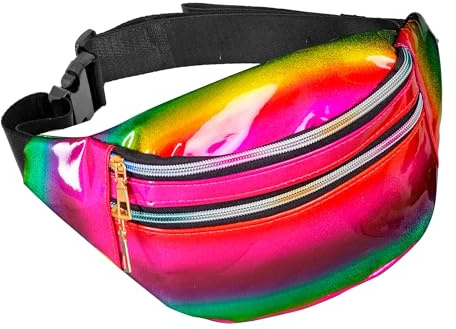 W WIDMANN MILANO Party Fashion - Holografische Gürteltasche | Bauchtasche, irisierendes Design für Festivals, Karneval und auffällige Party-Looks