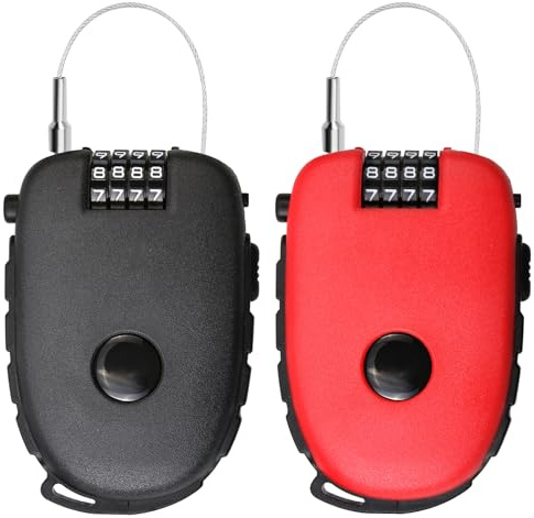 Cadenas à Code avec Câble Rétractable 130cm Antivols à Combinaison 4