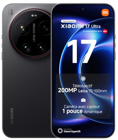 XIAOMI 17 Ultra, Smartphone 16+1024 GB, Leica 200MP 75–100mm telephoto, LOFIC HDR technology, HyperAI, black, manufacturer warranty 2 years + 1 year extra, charger not included | Leica 200MP 75–100mm Telephoto, 6000mAh Battery, Snapdragon 8 Elite Gen 5 Mobile Platform, 3-year Warranty