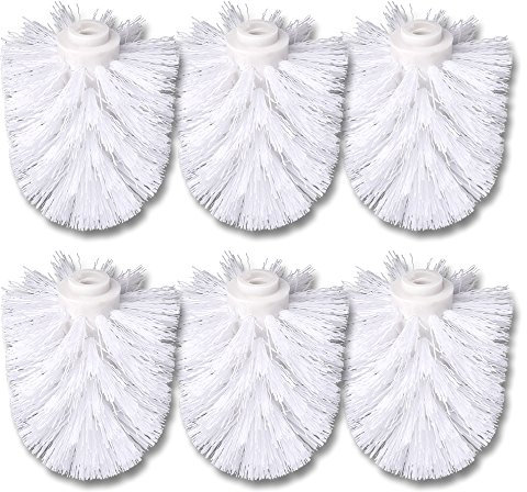 Schramm® 6er Pack WC Ersatzbürstenkopf weiß Ersatzbürsten weißer Bürstenkopf einzeln wechselbar White Toilettenbürste Toilettenbürsten 6 Ersatztoilettenbürste Toiletten bürsten