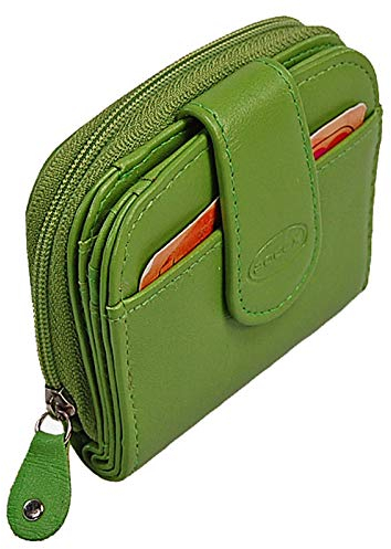 BOCCX Damen Geldbörse Leder RFID Blocker Geldbeutel Portmonee Damenbörse 70031 GoBago (Grün)