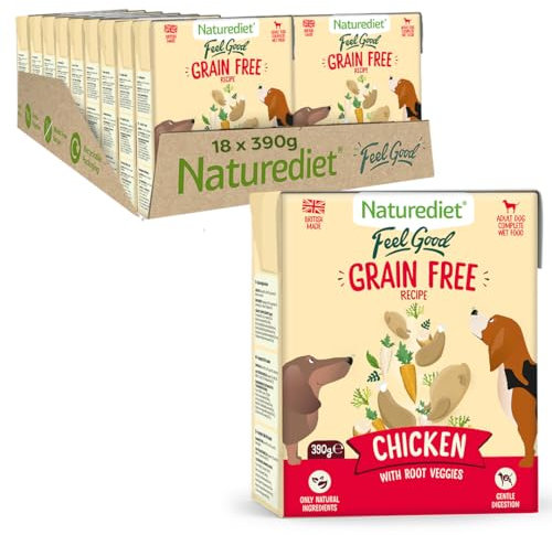 Naturediet - Feel Good Wet Dog Food, Natural and Nutritionally Balanced, Grain Free, Chicken, 390g (Pack of 18)