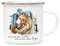 ilka parey wandtattoo-welt Emaillebecher Becher Tasse Camping Bär mit Eichhörnchen & Spruch Hinter tollen Tochter steht tollerer Papa Kaffeetasse Geschenk eb291
