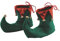 Adult Elf Green Red Jester Pixie Boots Shoes Christmas Xmas Unisex Fancy Dress