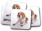 #15524 Untersetzer mit Beagle-Motiv, 4 Stück