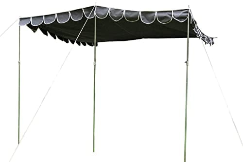 OLPRO Retro Sun Canopy Shade for Campervans/Caravans 260cm x 260cm - Charcoal, short trips, quick and simple to pitch, covered living area, dining outside, 3 adjustable poles, awning rail, 4mm and 6mm