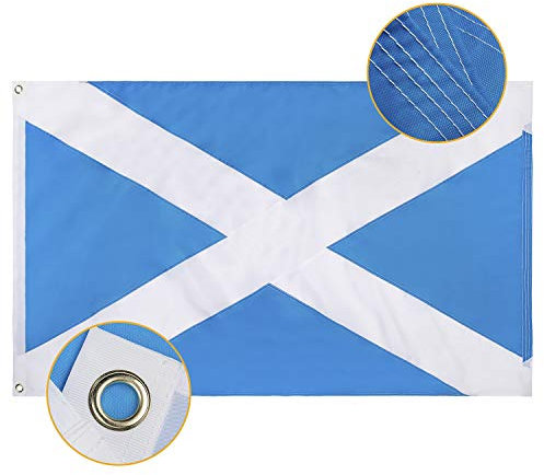 WOWFLAG Schottland-Flagge, 91 x 152 cm, langlebig, Bestickt mit lebendigen Farben, Dreifachnähte, Leinenkopf und Messingösen für jedes Wetter