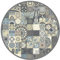 Panorama Tapis Vinyle du Sol Cuisine Salle de Bain - Différentes Tailles - (Carreaux Ciments Bleu Rond 150x150 cm)