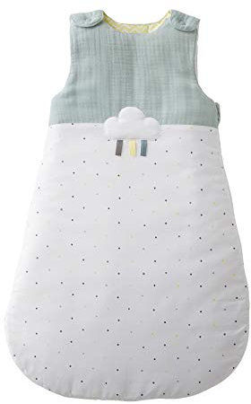 VERTBAUDET Gigoteuse sans manches MENTHE A L'EAU Oeko-Tex® blanc/vert 0/6M