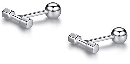 VIKI LYNN 925 Silber Lippenpiercing Stecker mit Kugel Ohr Tragus Labret Helix Piercing Cartilage Knorpel Stab Stecker Barbell Hantel Schmuck für Damen Herren