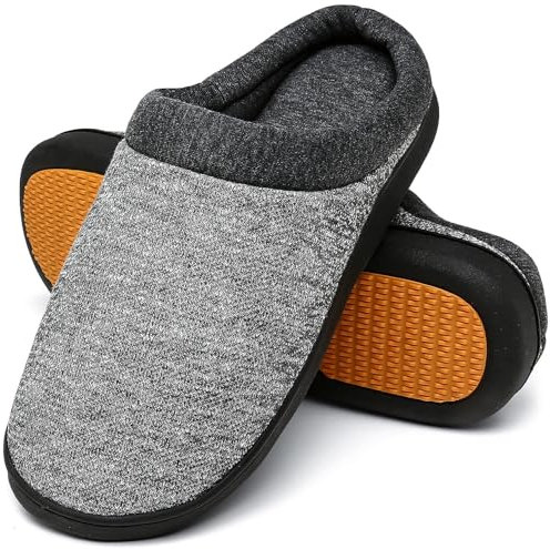 Mishansha Zapatillas Casa Hombre Invierno Pantuflas Mujer Invierno Zapatillas de Estar por Casa Antideslizantes Memory Foam Slippers Gris, Gr.44 EU