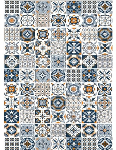 Mani Textile Tapis Carreaux de Ciment Mineral 60x90cm
