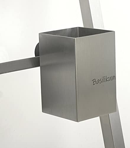 HISKA Kräutertopf Pflanztopf Edelstahl Quadratisch 10x10x15 cm für 1A Kräuter