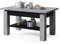 All4All Couchtisch Astra - Kaffeetisch - Wohnzimmertisch – Sofatisch mit Ablage - höhenverstellbar - kompakte Größe - Sofatisch - 110x68cm - 05 - BETONOPTIK + SCHWARZ