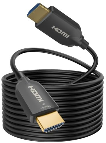 SOEYBAE Câble HDMI Fibre Optique 50m, 4K Câble HDMI 2.0 Supporte 4K 60Hz, 18Gbps, HDCP 2.2, 3D,HDTV, Compatible avec PS5 Lecteur Blu Ray Xbox 360 PS4 PS3 PC