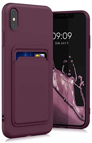 kwmobile Handyhülle kompatibel mit Apple iPhone XS Max Hülle - Handy Cover mit Fach für Karten - in Tawny Red