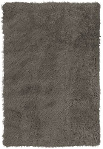 Pure Label Schaffell Lammfell Kunstfell Teppich XXL – Moderne Wohnzimmer Deko - Schlafzimmer Deko für das Sofa, den Stuhl oder als Bettvorleger in Taupe- 100x150cm