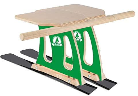 SkiBock Race Skirodel 2er Bausatz Schlitten Ski Schnee Rodel Winter Bastelset grün