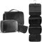 Elviros Trousse de Toilette pour Homme et Femme, Trousse de Voyage avec Grande Capacité avec Crochet, 3 en 1 Trousse de Maquillage Amovible en Cuir PU Imperméable, 28 x 22 x 10 cm
