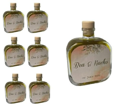Aceite de Oliva Virgen extra Personalizada, Botellas Personalizadas, Regalos Orginales, Bodas, Comuniones, Bautizos, regalo eventos, regalo personalizado (12 Unidades)