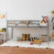 New Single Bed Frame 3FT White Solid Pine Wood Bed for Adults, Kids, Teenagers (Grey, Loft cabin bunk bed)
