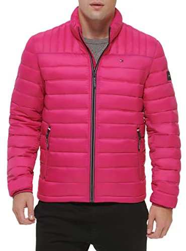 Tommy Hilfiger Lightweight Down Alternative Packable Puffer Jacket Piumino, Rosa, X-Large Uomo
