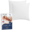 LIVESSA wasserdichter Kissenbezug 80x80 cm (2er Pack) kombinierbar mit Matratzen-Schutzhülen - Kissenschoner mit Reißverschluss, Pillow Protector,%100 Baumwolle Oberfläche
