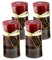 Stumpenkerze, handgemacht bordeaux rot (4er Set) 14 x 6,8 cm - Kerze für Adventskranz, Kerzen