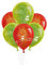 Party Factory `Biene Maja´ Set aus 10 roten und grünen Latexballons, Ø25cm, verschiedene Druckmotive, für Luft oder Helium