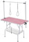 Yaheetech Table de Toilettage pour Chien/Chat/Animaux Réglable 118 x 60 x 177 cm avec Panier de Rangement en Maille Grande Surface Antidérapante et Double Sangle Table Pliante Rose