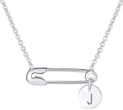 Initialeen Alphabet Buchstabe J Support Symbol Für Vertriebene Menschen Massivarität Runder Kreis Disc Seitlich Sicherty Pin Halskette Anhänger Für Frauen .925 Sterling Silber Brauch Graviert