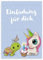 12 Premium Einladungskarten zum Kindergeburtstag + 12 Umschläge, Postkarte, 14,8x14,8cm, mit vorgedrucktem Text auf der Rückseite Einladung Karten Kinder Kids birthday Einhorn