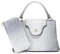 Coolives Damen Handtaschen-Set 2 Stück Damentasche aus PU-Leder mit Krokodilledermuster Henkeltasche Kleine Handtasche Tasche Umhängetasche Schultertasche Damenhandtasche Taschen
