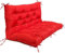 LUXUCURE Outdoor Swing Cushions with Backrest,Replacement Cushions for Patio Porch Garden Swing Chair,Waterproof Cushions For Outdoor Furniture Bench,2 or 3 Person Seat Cushions (Red, 59x39.4in)