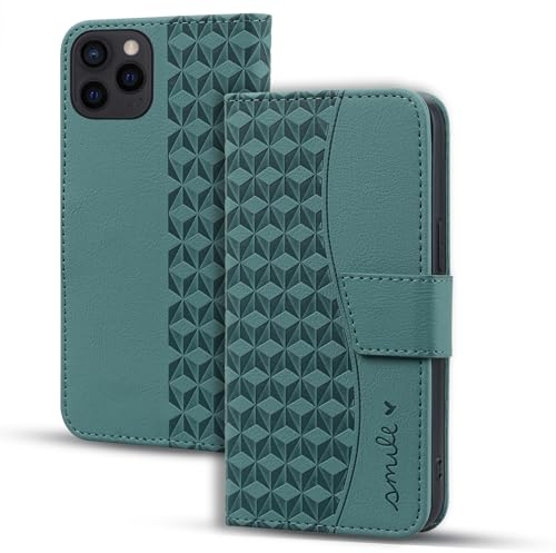 Vaitasy Handyhülle für iPhone 15 Pro Hülle Premium PU Leder Magnetverschluss Schutzhülle mit Kartensteckplatz Hülle für iPhone 15 pro - Grün