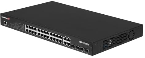 Edimax IGS-5428PLC - Industrieller VLAN 28-Port Gigabit PoE+ Web Smart Switch mit 4 Gigabit RJ45/SFP Combo Ports