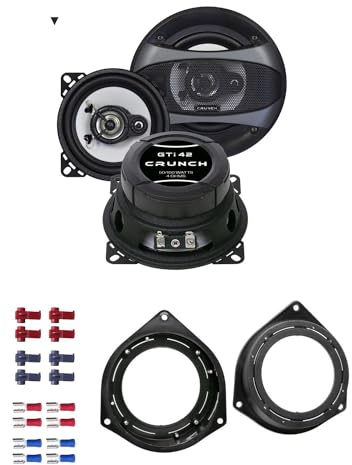 Crunch Auto Lautsprecher Boxen GTi42 300 Watt 10 cm 2 Wege Koax passend für Opel Corsa D ab 2006 Türen hinten