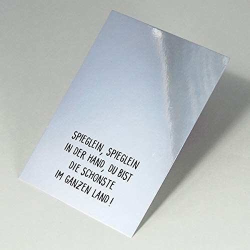Kettcards Spieglein, Spieglein in der Hand, du bist die Schönste im ganzen Land! 10 Spiegel-Postkarten, DIN A6 aus Spiegelkarton, Textdruck auf der spiegelnden Seite