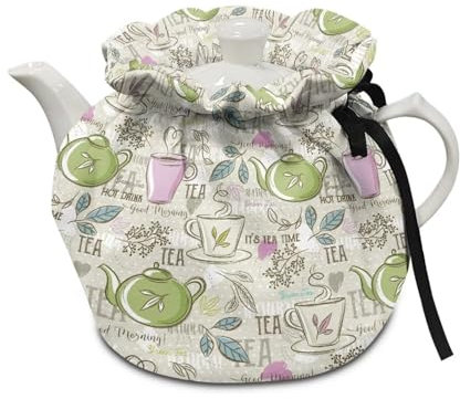 Poceacles Tea Print Tea Cosy - Insulated Kettle Cover & Breakfast Warmer for Home & Hotel